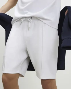 White Slim Fit Cotton T-Shirt And Shorts Set