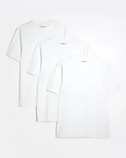 White Slim Fit Crew Neck T-Shirt 3 Pack