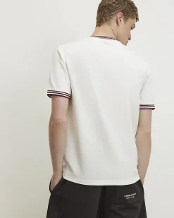 White Slim Fit Embroidered Crest T-Shirt