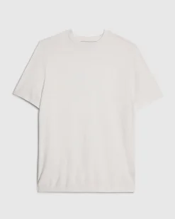 White Slim Fit Essential Knit T-shirt