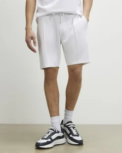 White Slim Fit Interlock Shorts