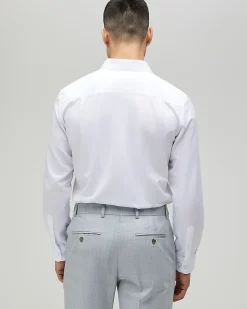 White Slim Fit Premium Cotton Blend Shirt