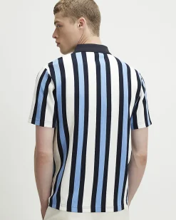 White Slim Fit Stripe Polo Shirt