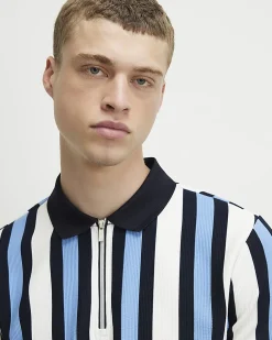 White Slim Fit Stripe Polo Shirt