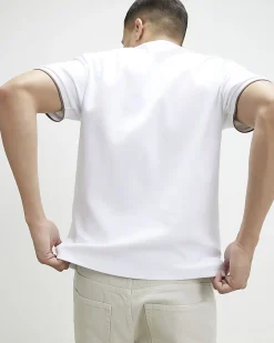 White Slim Fit Taped Pocket T-Shirt
