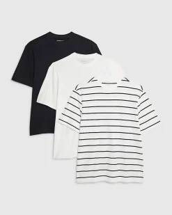 White Stripe Regular Fit T-Shirts 3 Pack