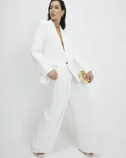 White Tailored Wide Leg Trousers