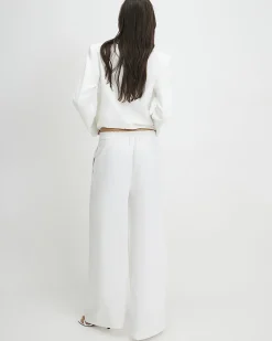 White Tailored Wide Leg Trousers