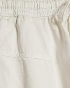 White Tencel Tie Waist Shorts