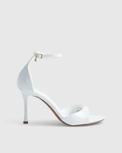 White Wide Fit Closed Back Healed Sandals