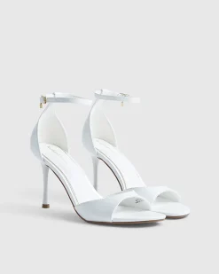 White Wide Fit Closed Back Healed Sandals