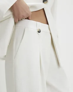 White Wide Leg Trousers