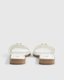 White Woven Mule Sandals