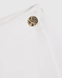 White Wrap Button Detail Skort