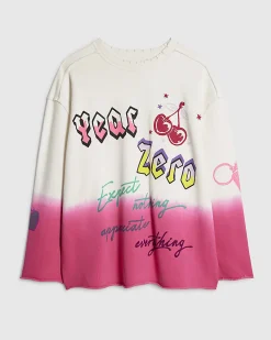 White Year Zero Dip Dye Sweatshirt