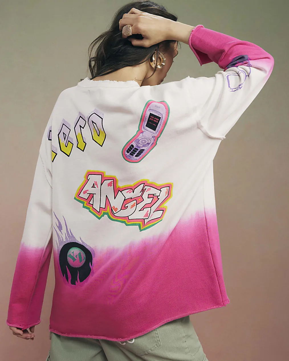 White Year Zero Dip Dye Sweatshirt