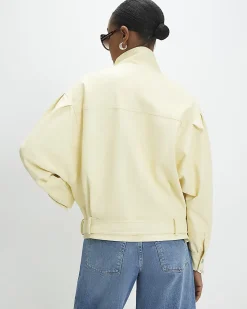 Yellow Batwing Low Belt Bomber Jacket