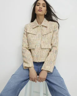 Yellow Boucle Pocket Jacket