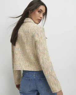 Yellow Boucle Pocket Jacket
