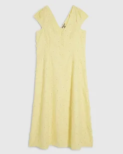 Yellow Boutique 3D Flower Midi Dress