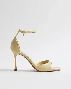 Yellow Closed Back Heeled Sandals