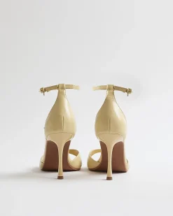 Yellow Closed Back Heeled Sandals