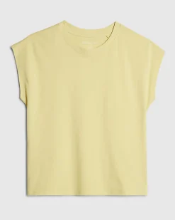 Yellow Cotton Grown On Sleeve T-Shirt