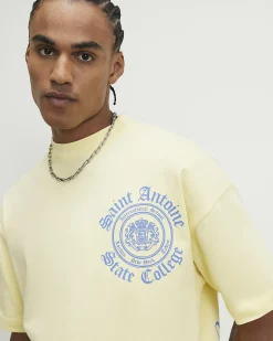 Yellow Cotton Saint Antoine Crest T-Shirt