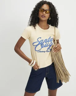 Yellow Cotton Short Sleeve Santa Cruz T-Shirt