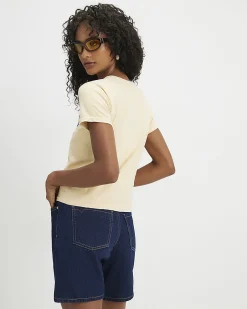 Yellow Cotton Short Sleeve Santa Cruz T-Shirt