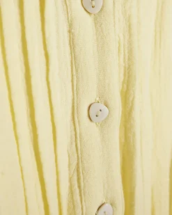 Yellow Cotton Textured Playsuit