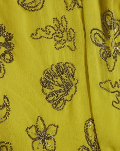 Yellow Embellished Bandeau Top