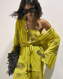 Yellow Embellished Kaftan