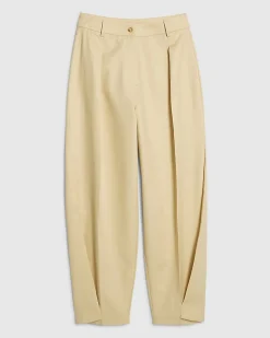 Yellow High Waisted Tapered Trousers