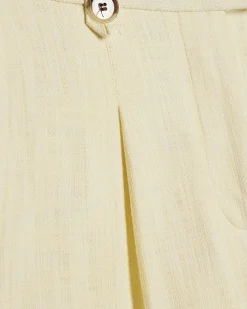 Yellow Linen Look Wide Leg Trousers