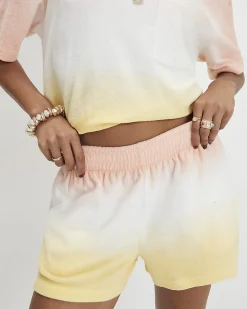 Yellow Ombre Towelling Shorts