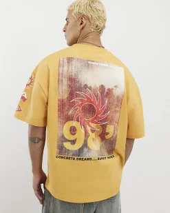 Yellow Oversized Fit 92 Photo Patch T-Shirt
