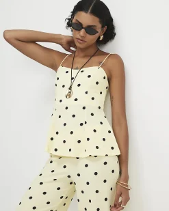 Yellow Polka Dot Cami Top