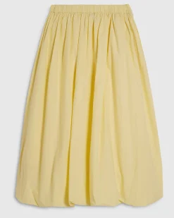 Yellow Poplin Bubble Hem Skirt