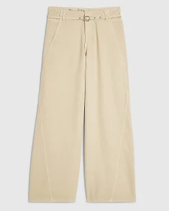 Yellow Skinny Belt Wide Leg Jeans